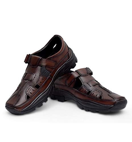 Image of Men's Leather Sandals - Comfortable, Stylish, and Lightweight Casual Footwear for Travel, Walking, and Outdoor Adventures