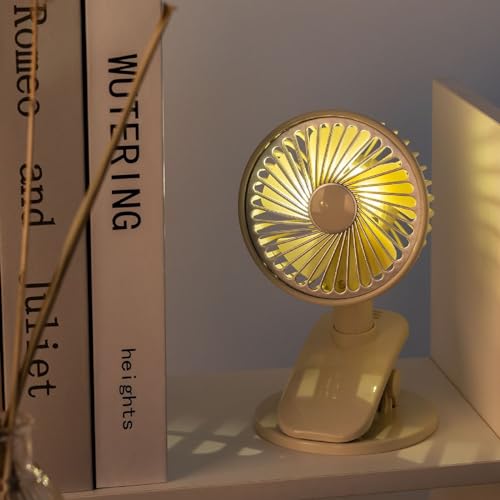 Circulateur d'air 3 vitesses avec pince et veilleuse rechargeable