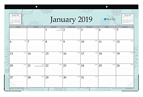 Blue Sky 2019 Monthly Desk Pad Calendar, Ruled Blocks, 17