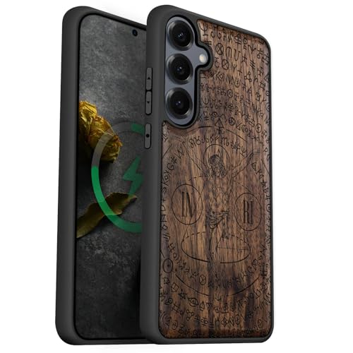 Coque Samsung S25 Plus antichoc en TPU et bois véritable compatible Magsafe Carveit