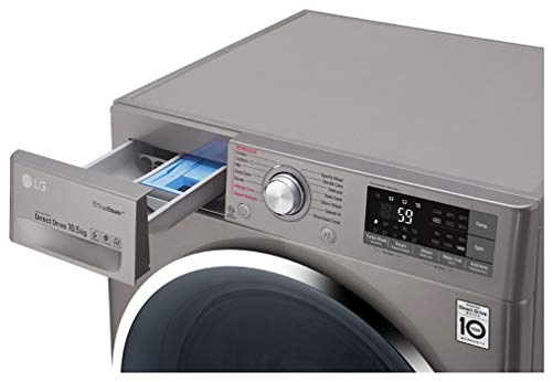 Image of LG 10.5 kg Inverter Wi-Fi Fully-Automatic Front Loading Washing Machine (F4J8JSP2S, Stone Silver, Inbuilt Heater)