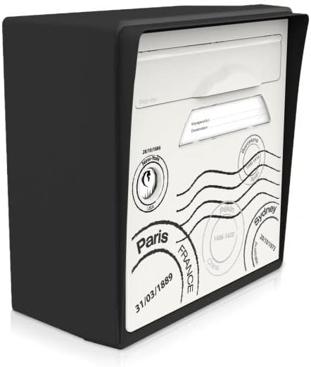 Globe Trotter Wall Letter Mailbox Black