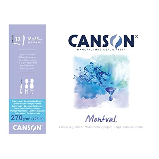 Canson Montval - Papel para acuarela (18 x 25 cm), color blanco