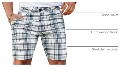 Image of GINGTTO Mens Slim Fit Shorts Stretch Tapered Leg Skinny Chinos 5 inch 7 inch