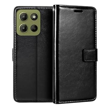 Compatível com Motorola Moto G15 4G, capa flip magnética de couro PU premium com suporte para cartão e suporte para Motorola Moto G15 4G (6,7 polegadas) preta