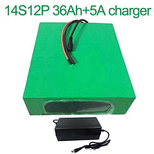 with 5A Charger 52V 36Ah 14S12P Li-ion Battery Electric Two Three Wheeled Motorcycle Bicycle 275 * 240 * 70mm