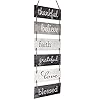 Excello global products large hanging wall sign rustic wooden decor grateful love believe thankful faith blessed hanging wood wall decoration 1175 x 32  urban country home decor
