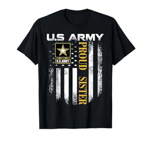 Vintage Proud Sister Army Flag T-Shirt