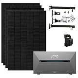 1820W Balkonkraftwerk mit 4×455Wp JA Solar Modulen bifazial, inkl. Anker Solarbank 2 Pro Speicher(1600Wh), 4 MPPTs(2400W), Smart Meter, mit Halterung fur Flachdach