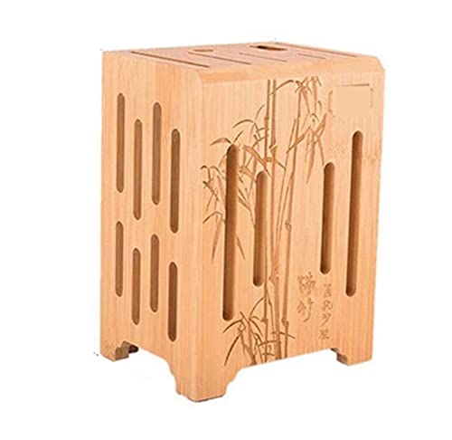 Soporte para cuchillos de bambú multifuncional con montaje en pared para el hogar 2