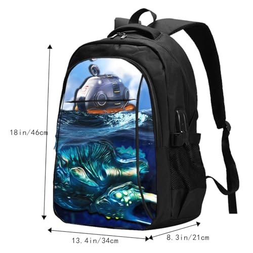 Game Subn-autica Backpack Laptop Backpack with Usb Charging Port Travel Backpack3