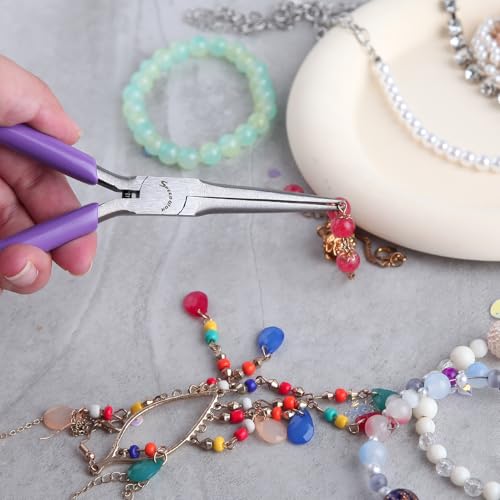 Image of SPEEDWOX Mini Needle Nose Pliers With Smooth Jaw 5 inch Precision Wire Looping Pliers For Jewelry Making And Small Object Gripping