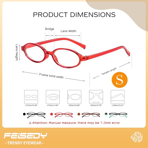 Image of FEISEDY Y2K Retro Oval Blue Light Glasses for Women Fashion Small Face Eyewear Frame 90s Nerd Fake Cosplay Eyeglasses B0258
