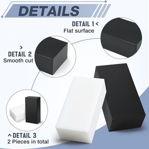 Image of Colingmill 2 Pcs Hdpe Plastic Block 2 inch x 3 inch x 6 inch, Polyethylene Solid Plastic Block for Machining, Home Floor Improvement, Prototyping, DIY Projects, Engineering (White and Black)