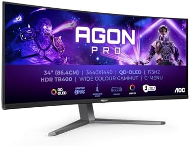 AOC Agon PRO AG346UCDAM - 34 Inch WQHD OLED Curved Gaming Monitor...