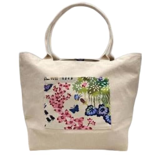 南城市の風景を描いた「南城散歩」紅型デザイントートバッグ(M)