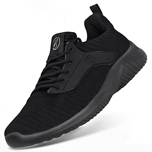 Image of Flysocks Sneakers for Women Lightweight Fashionable Walking Shoes for Women Breathable and Non-Slip Sports Gyms Work Shopping Travel, F- All Black, 6.5