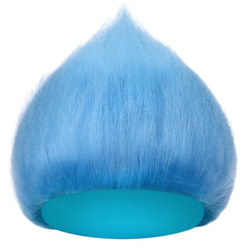 Image of Geyoga 1 Pcs Funny Wig Crazy Hair for Halloween Party,Light Blue