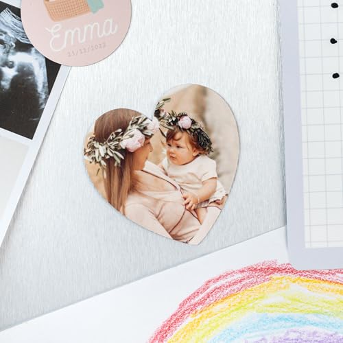 Wanapix | Imán Personalizado Flexible Corazón 7,5 cm | Imanes Flexibles Personalizados con Foto | Imanes para Nevera y Frigorífico | Diseña con Imagen Logo o Textos | Alta Durabilidad
