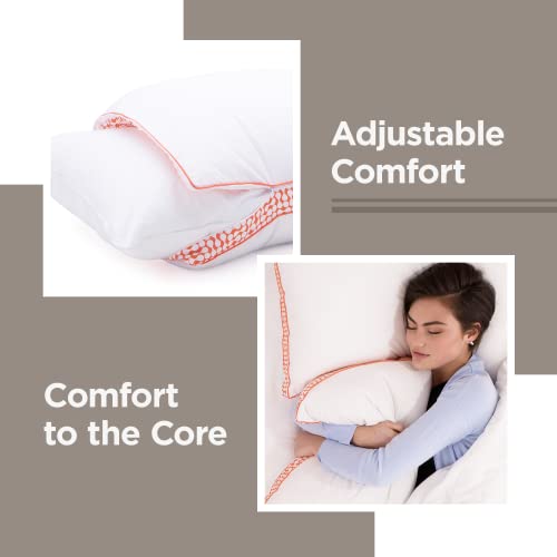 Downlite Intelli-Pedic Flex Support 3-In-1 Adjustable Pillow – Side, Back, Or Stomach Sleepers – King Size #TOP1