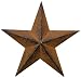 Small Dimensional Primitive Rustic Steel Metal Barn Star Hanger, 8-inch, Rust/Black