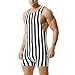 DTODWW Mens Striped Wrestling Singlet Bodysuit One Piece Swimsuit Stretchy Base Layers Pajamas Leotard Athletic Jumpsuit