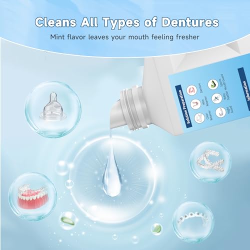 Image of Ultrasonic Retainer Cleaner Solution for Ultrasonic Denture Cleaner-Professional Cleaning of Retainers, Invisible Aligners, Mouth Guards, Night Guards, Remove Odors, Discoloration & Stains 32oz