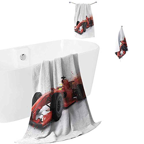 Cars Bath Towels and Washcloths Sets Generic Formula 1 Racing Car Illustration