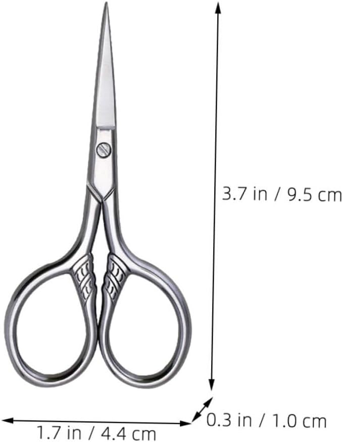 VICASKY 2Pcs Stainless Steel Eyebrow Scissors Set Precision for Men Trimming Scissors for Beard Facial Hair Grooming