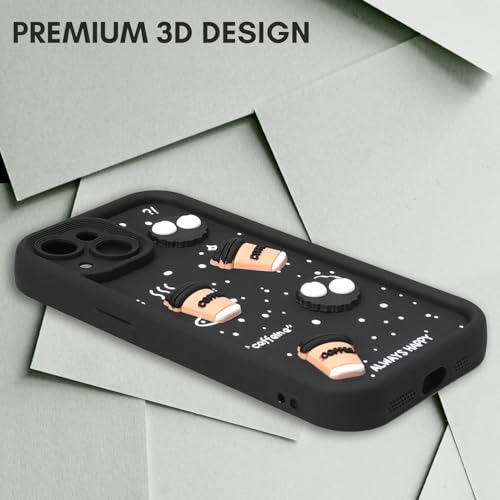 Image of amazon basics Back Case Cover Compatible for OnePlus Nord CE3 Lite | Cute Fun Cartoon 3D Ball | Coffee Silicone Case | Camera Protection | Body Protection | Shock Proof | Color Black | Pack of 1 |