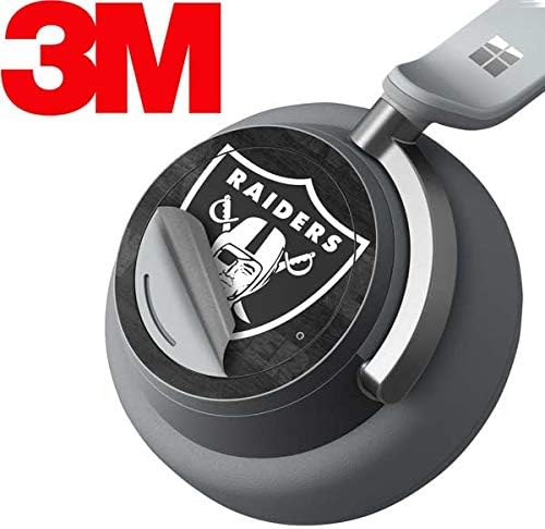Skinit Decal Audio Skin Compatible with Surface Headphones - Officially Licensed NFL Las Vegas Raiders Black & White Design