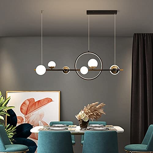 Suspension LED 66W design luxueux en verre et métal suspendu pour grand séjour
