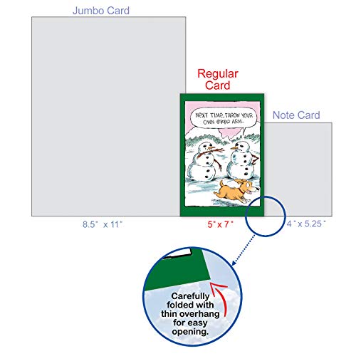 Nobleworks - Merry Christmas Greeting Card With Envelope (4.63 X 6.75 Inch) Showing Colorful Cartoons - Snowman Arm C4336Xsg #TOP3