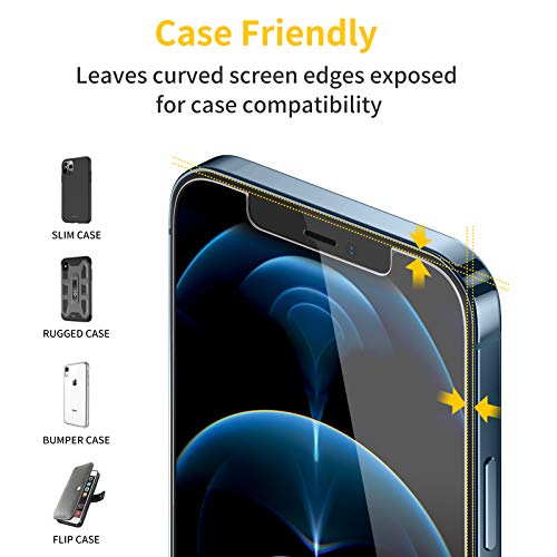 Image of UNBREAKcable 3-Pack Screen Protector for iPhone 12 Pro Max, Double Shatterproof Tempered Glass [Easy Installation] [9H Hardness] [99.99% HD Clear] [Case Friendly] for iPhone 6.7 inch