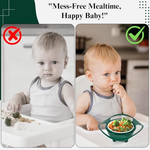Image of Gyro Bowl for Toddlers, Baby Magic Bowl-360 Rotating for Kids Age 1 to 3 Years - Non Spill Resistant, Anti-Spill Rotating Snack Bowl, BPA Free, Non-Toxic, Mess-Free Feeding Bowl.