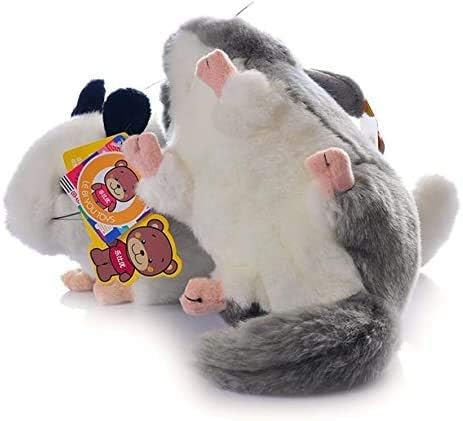 Cute rabbit 12 inch Chinchilla Plush Toy Stuffed Animal Toy Plush Animal Doll (Gray + White)
