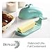 DOWAN Whale Butter Dish, Cute Butter Dish, Funny Gifts for Mom Wife Friends, Fish Bone Cutting Measuring Lines and Tail Non-slip Design, Ideal Decor Gift for Birthday Wedding Housewarming, Turquoise