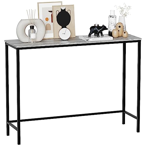 Vida Designs Brooklyn Console Table Hallway Living Room Rustic Shelf Industrial Storage Furniture (Grey, No Drawer)