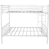Twin Over Twin Bunk Bed , bunk Bed Twin Over Twin,Removable Ladder & Safety Guard Rail, Metal Twin Bed Frame - White.