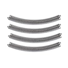 Kato USA Model Train Products Unitrack, 315mm 12 3/8" Radius 45-Degree Curve Track 4-Piece