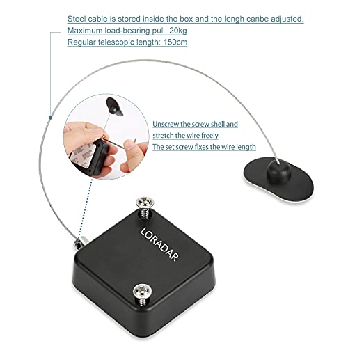 Loradar Ginfrim 5Pack Retractable Security Cable Lock, Remote Control Security Lock, Remote Control Anti-Lost Rope For Tv, Dvd, Hardware Cable Lock ，No More Searching For The Tv Remote #TOP1