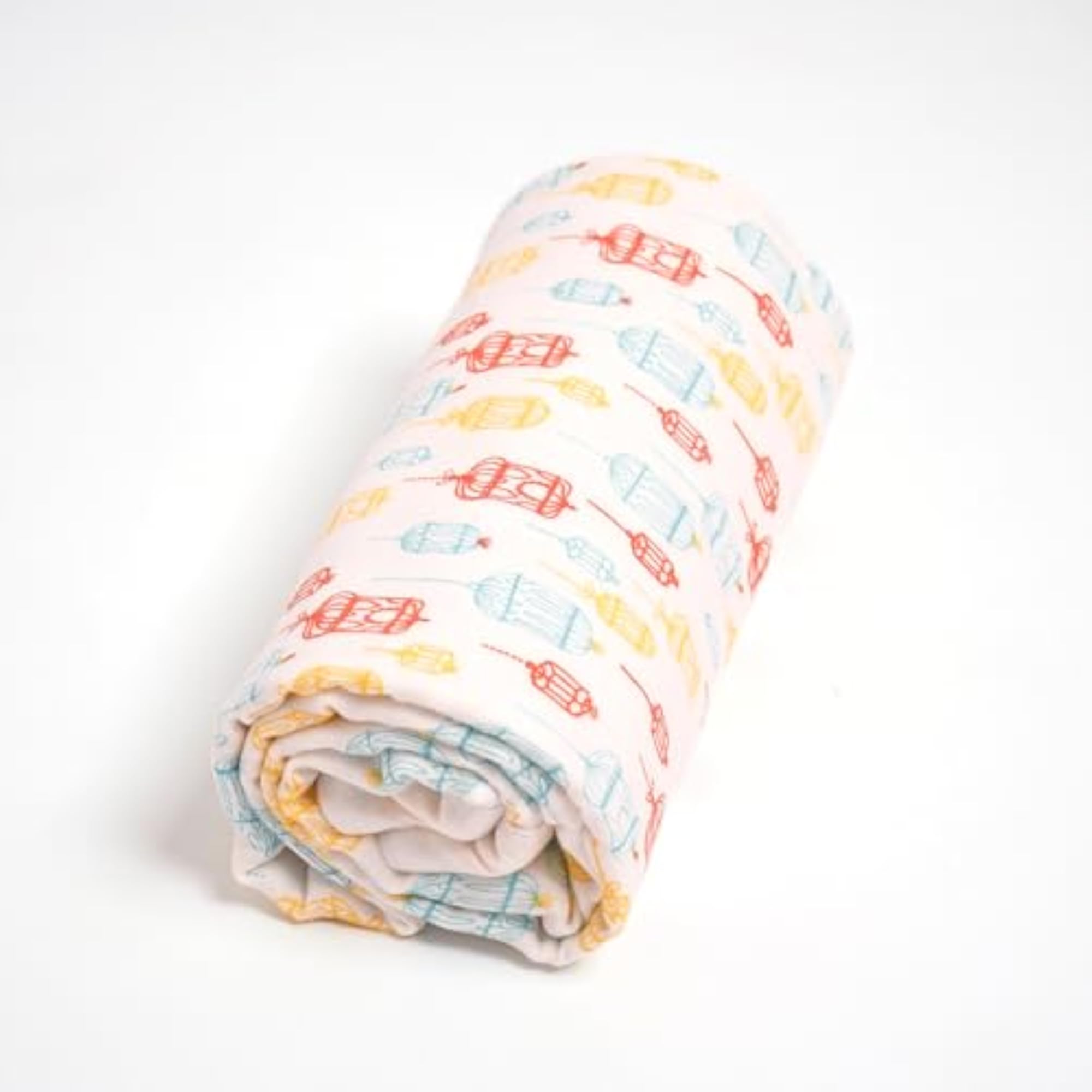 Waterproof Baby Dry Sheet with Muslin Swaddle, Red
