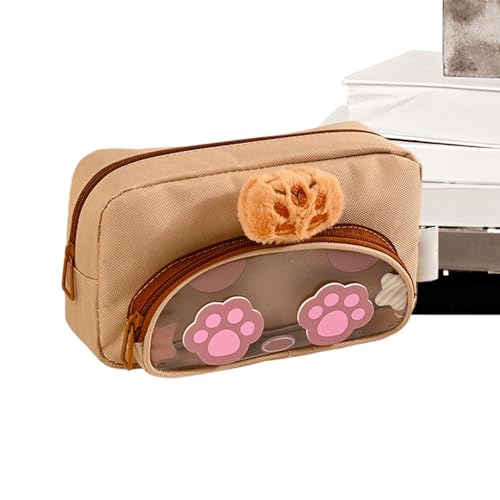 Capybara - Estuche organizador de peluche de animales, gran estuche para lápices, de tela Oxford con cremallera, bolsa de papelería para la escuela, viajes, oficina, uso diario