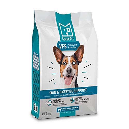Veterinarian Formulated Solutions Hydrolyzed Protein Skin and Digestive Support Dry Dog Food, Help with Hot Spots, Itchiness Pork Flavor 22lbs