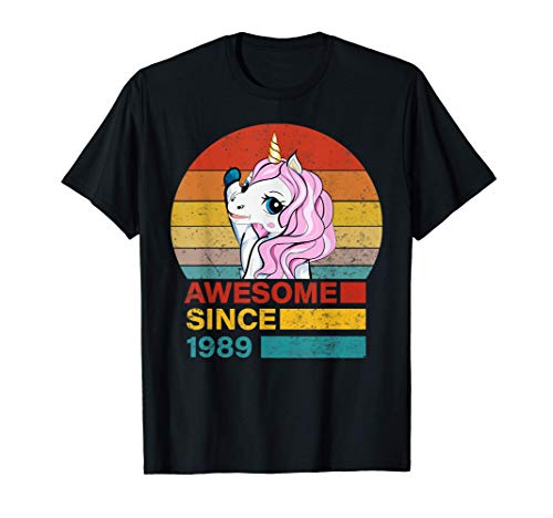 Cumpleaños de unicornio impresionante desde 1989 cumpleaños Camiseta