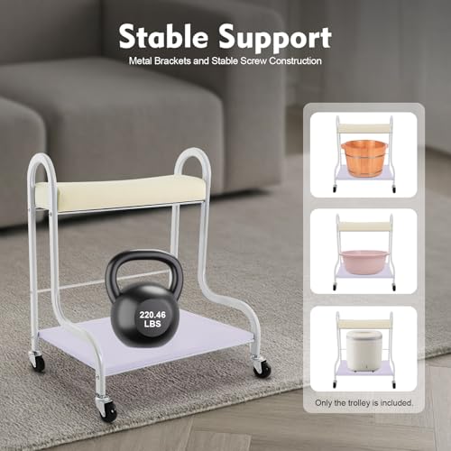 Trolley para spa de pies con reposapiés ajustable blanco miniatura 2