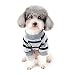 Zunea Hunde-Shirts für Kleine Hunde Sommer Basic T-Shirt Streifen Welpen Kleidung Pailletten Liebe Herz Sweatshirt Weiche Baumwolle Tee Shirt Haustier Kleidung Pullover Chihuahua Bekleidung Grau XL
