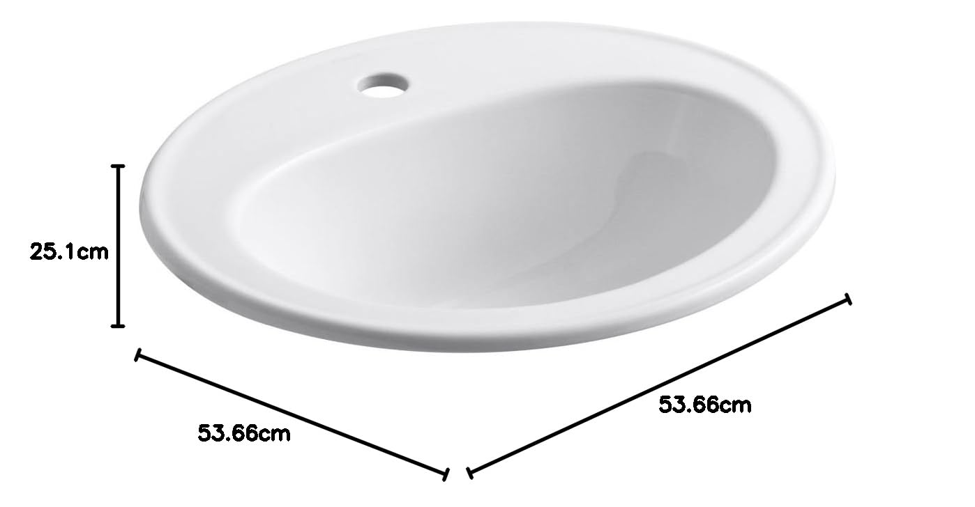 Amazon | KOHLER K-2196-1-0 ペニントン 20-1/4 楕円形 ドロップイン 