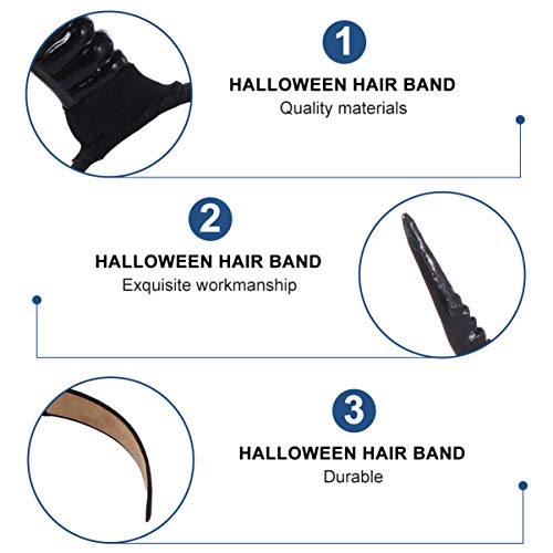 Beaupretty Halloween Costumes Horn Headband Sheep Horn Headbands, Gothic Antelope Horn Headdress Devil Horn Hair Hoop For Halloween Christmas Cosplay Black Womens Fashion Headbands Witch Costume #TOP1