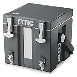 RTIC Halftime Water Cooler Portable Carrier Container, Drink Beverage Dispenser, Stackable with 2 Taps, Bottleless, BPA-Free, for Sports, Camping, BBQ, Parties, Picnic, & More, Dark Grey & Cool Grey